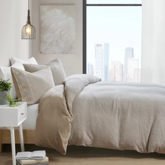 Alaya 4-Pc. Full/Queen Waffle Duvet Set-Kirkland's Home Shop
