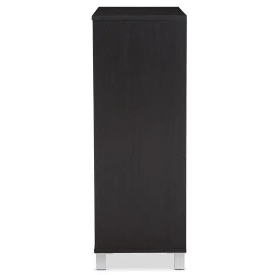 Aldrich Black Slatted Shoe Storage Cabinet-Kirkland's Home Outlet