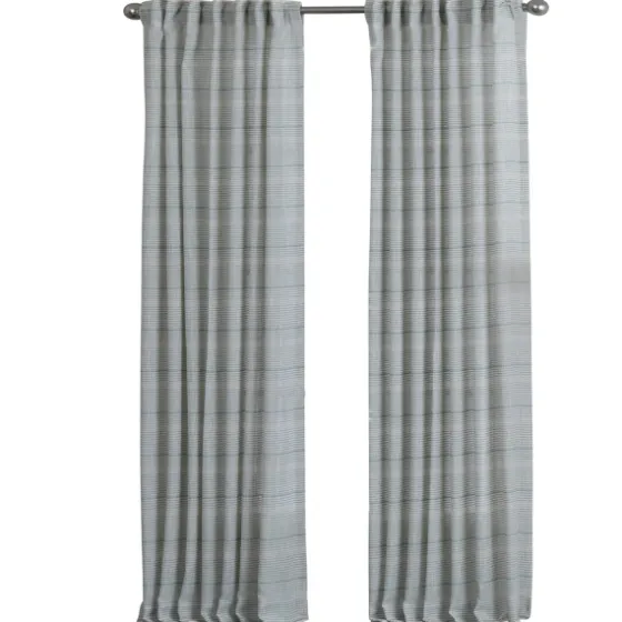 Aloe Plaid Pleated Single Curtain Panel, 84 In.-Kirkland's Home New