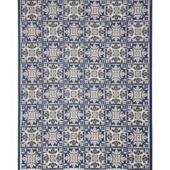 Aloha Blue Geometric Indoor/Outdoor Area Rug, 9X12-Kirkland's Home Cheap