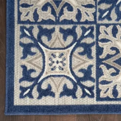 Aloha Blue Geometric Indoor/Outdoor Area Rug, 9X12-Kirkland's Home Cheap