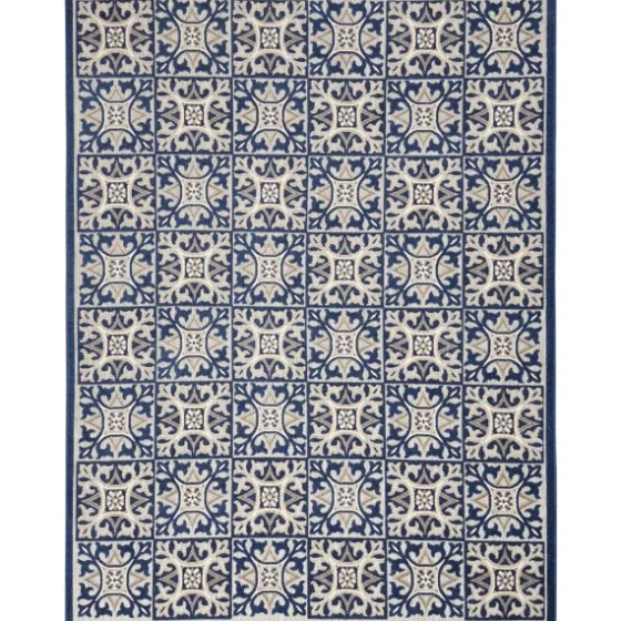 Aloha Blue Geometric Indoor/Outdoor Area Rug, 6X9-Kirkland's Home Store