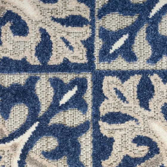 Aloha Blue Geometric Indoor/Outdoor Area Rug, 6X9-Kirkland's Home Store