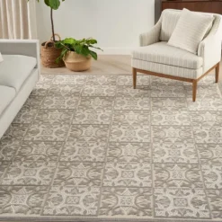 Aloha Ivory Geometric Indoor/Outdoor Area Rug, 3X5-Kirkland's Home Flash Sale