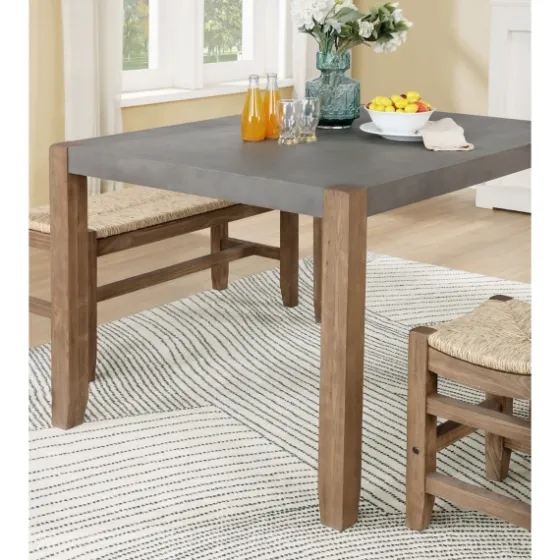 Amber Wood Faux Concrete Top Dining Table-Kirkland's Home Clearance