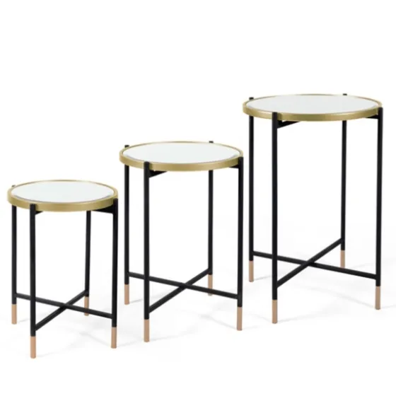 Anastasia Mirrored Metal Accent Tables, Set Of 3-Kirkland's Home Store