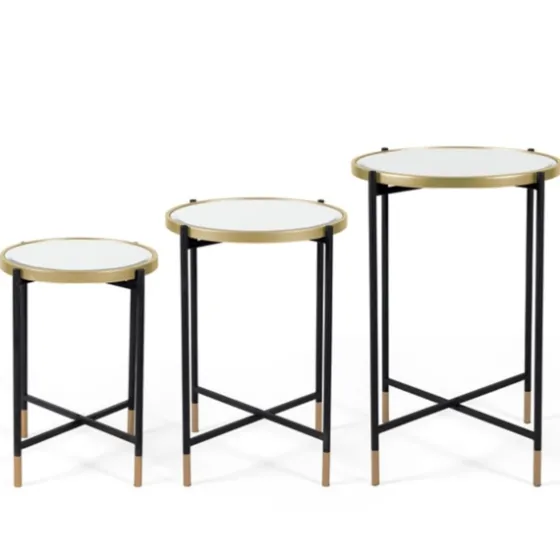 Anastasia Mirrored Metal Accent Tables, Set Of 3-Kirkland's Home Store