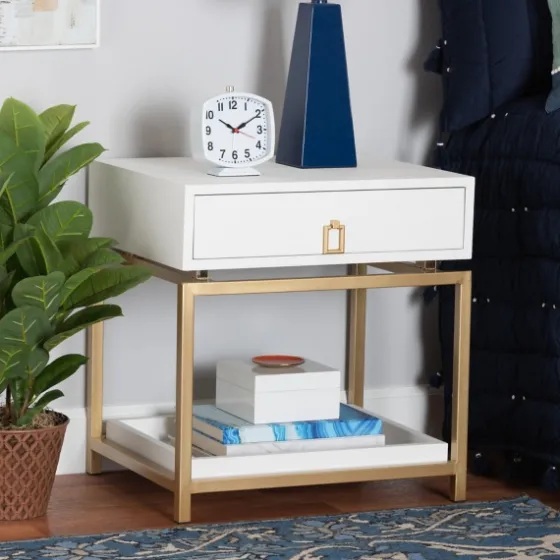 And Gold 1-Drawer Nightstand-Kirkland's Home Best Sale