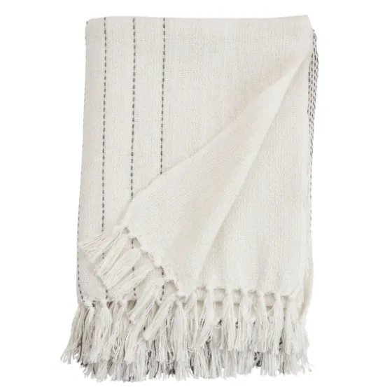 And Gray Striped And Fringe Throw Blanket-Kirkland's Home Cheap