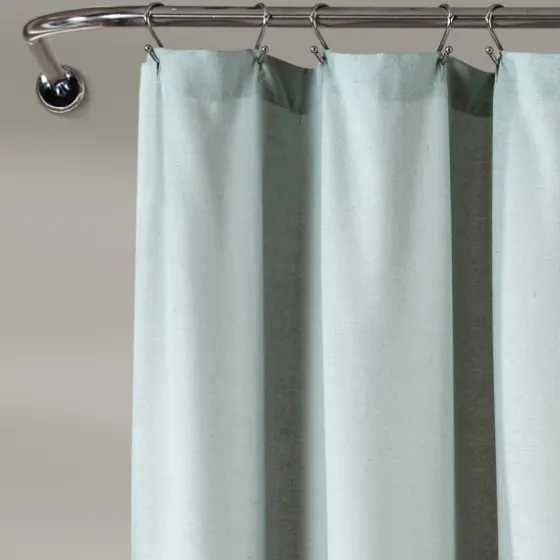 And White Button Accent Linen Shower Curtain-Kirkland's Home New