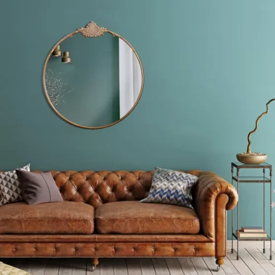 Antique Brass Metal Ornate Round Mirror-Kirkland's Home Outlet
