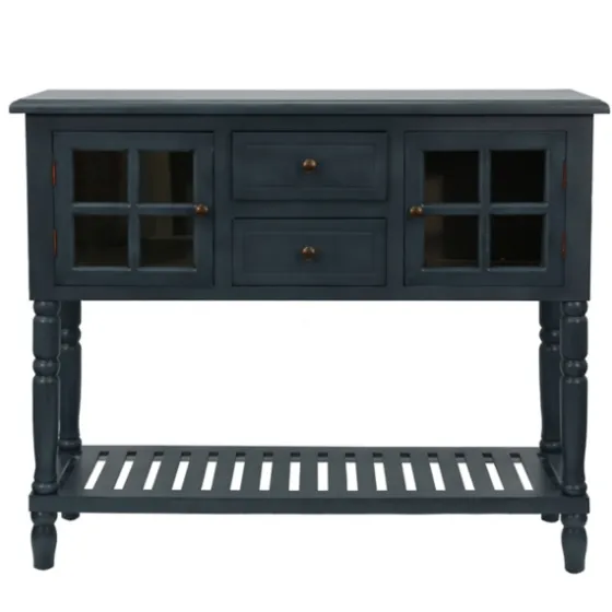 Antique Navy Windowpane Buffet Console Table-Kirkland's Home Discount