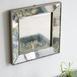 Antique Silver Glass Square Frame Mirror-Kirkland's Home Sale