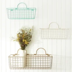 Antique White 2-Pc. Long Wire Basket Set, 17 In.-Kirkland's Home Discount
