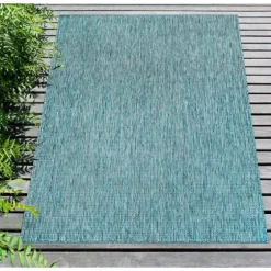 Aqua Intertwine Indoor/Outdoorr Area Rug, 6X9-Kirkland's Home Shop