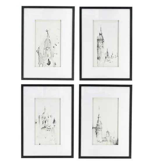 Architectural Drawings Framed Art Prints, Set Of 4-Kirkland's Home Sale