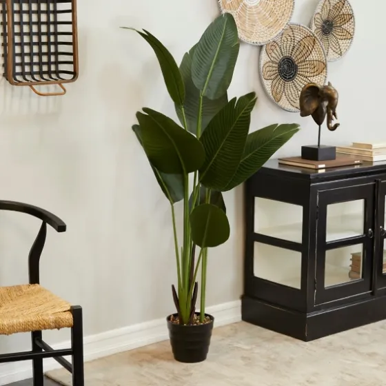 Banana Tree In Ribbed Rock Planter-Kirkland's Home Shop