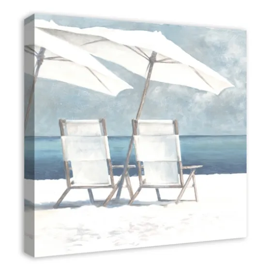 Beach Chairs And Umbrella Coastal Canvas Art Print-Kirkland's Home Cheap