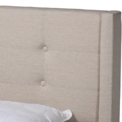 Beige Button Tufted Headboard Full Platform Bed-Kirkland's Home Best