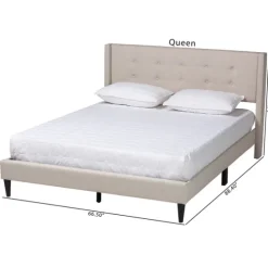 Beige Button Tufted Headboard Full Platform Bed-Kirkland's Home Best