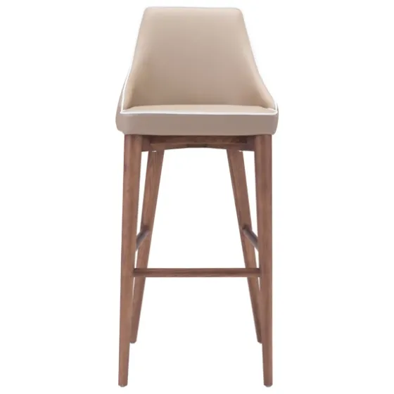 Beige Faux Leather And White Trim Bar Stool-Kirkland's Home Outlet