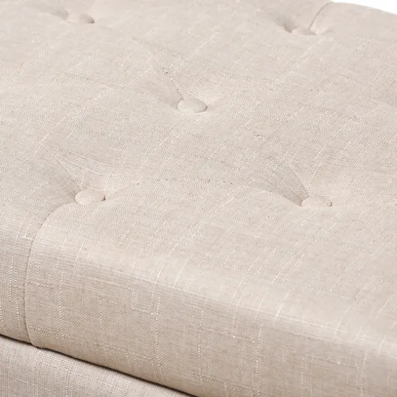 Beige Upholstered Storage Ottoman-Kirkland's Home Sale