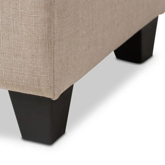 Beige Upholstered Storage Ottoman-Kirkland's Home Sale