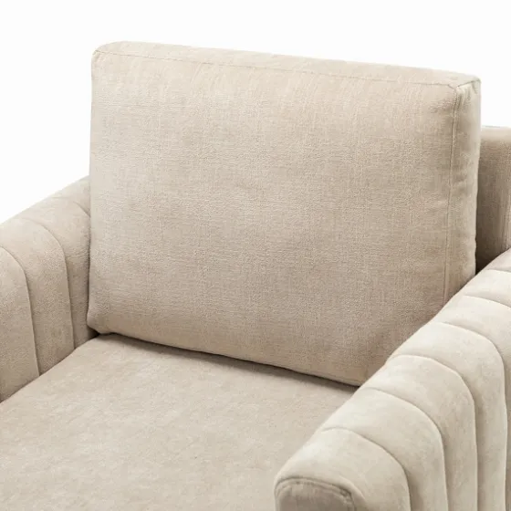 Beige Velvet Channel Stitch Accent Chair-Kirkland's Home Best Sale
