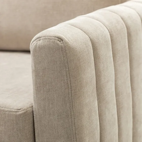 Beige Velvet Channel Stitch Accent Chair-Kirkland's Home Best Sale