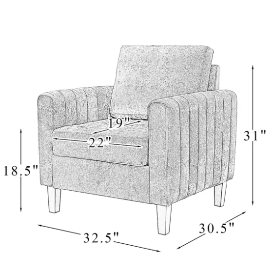 Beige Velvet Channel Stitch Accent Chair-Kirkland's Home Best Sale
