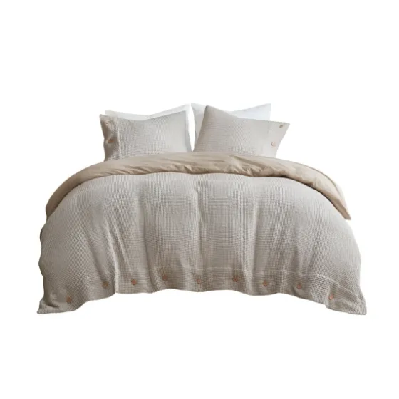 Beige Waffle Weave 3-Pc. Queen Duvet Cover Set-Kirkland's Home Shop