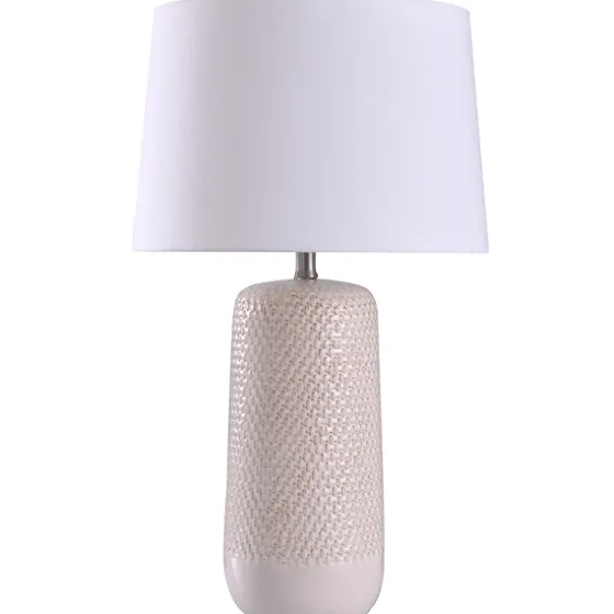 Beige Woven Ceramic Wicker Table Lamp-Kirkland's Home Store