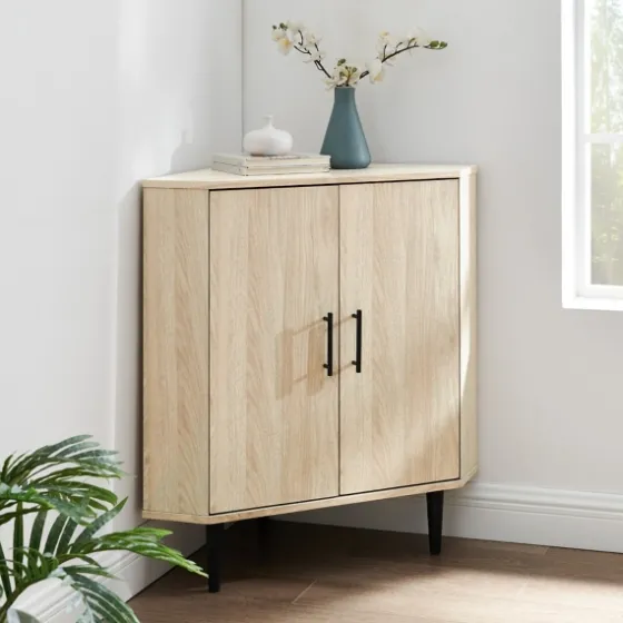 Birch Wood Finish Corner Cabinet-Kirkland's Home Clearance