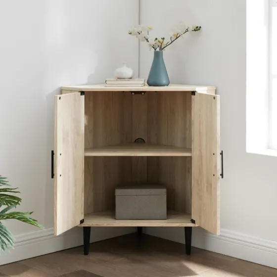 Birch Wood Finish Corner Cabinet-Kirkland's Home Clearance