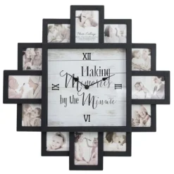 Black 12 Photo Frame Collage Clock-Kirkland's Home Cheap