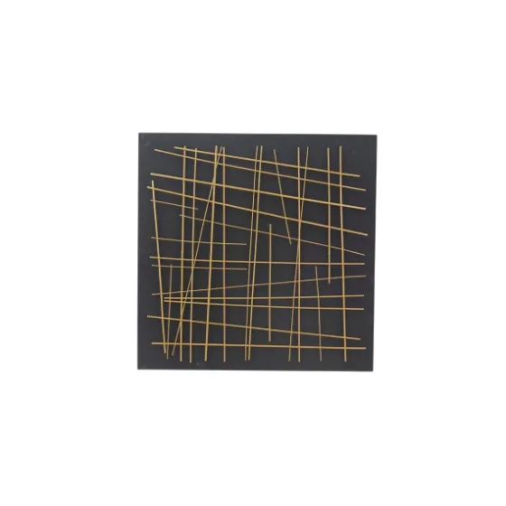 Black And Gold Metal Grid Wall Plaque-Kirkland's Home Best Sale