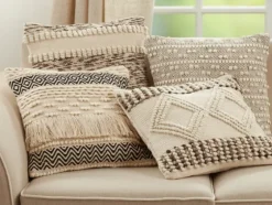 Black And Ivory Moroccan Textured Pillow-Kirkland's Home Outlet