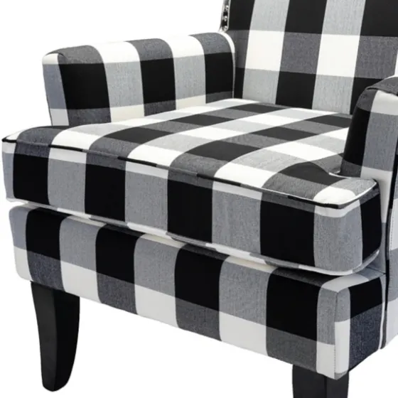 Black And White Buffalo Check Armchair-Kirkland's Home Cheap