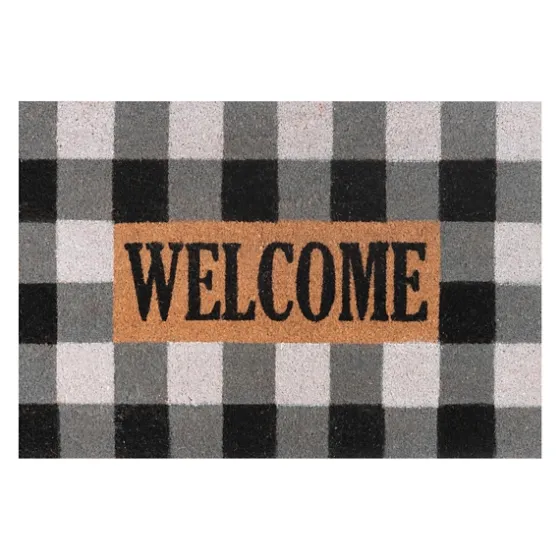 Black And White Buffalo Check Doormat-Kirkland's Home Sale