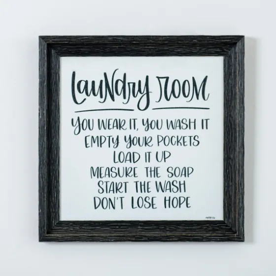 Black And White Laundry Rules Wall Plaque-Kirkland's Home Store