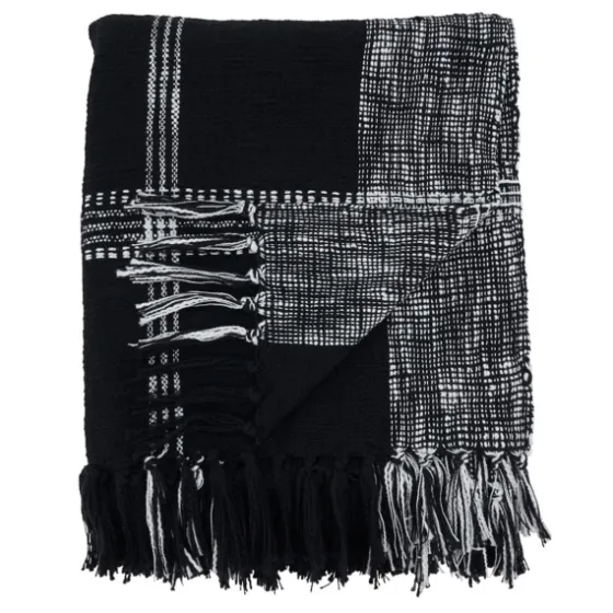 Black And White Plaid Fringed Throw-Kirkland's Home Fashion