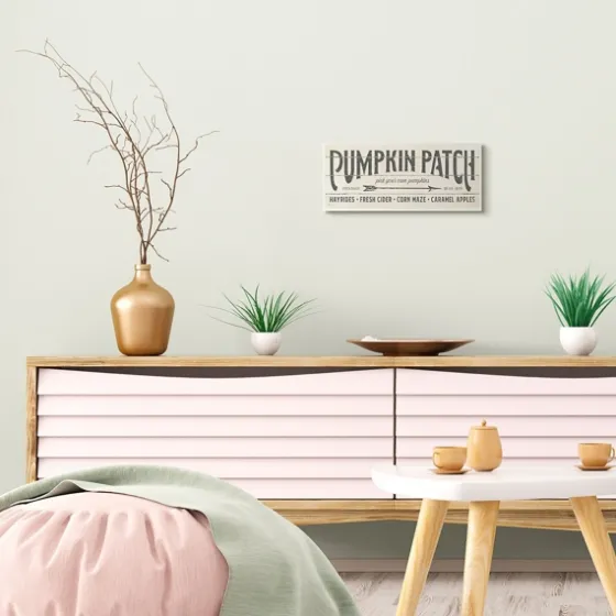 Black And White Pumpkin Patch Wood Plaque-Kirkland's Home Discount