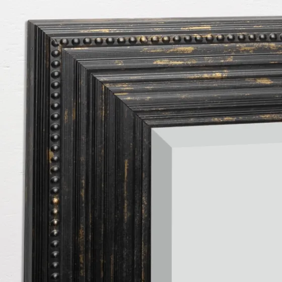 Black Beaded Frame Beveled Vanity Wall Mirror-Kirkland's Home Outlet