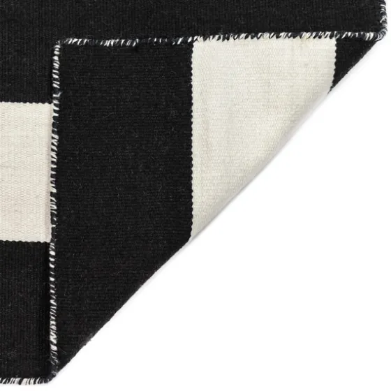 Black Cabana Stripe Indoor/Outdoor Area Rug, 8X8-Kirkland's Home Store