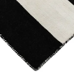 Black Cabana Stripe Indoor/Outdoor Area Rug, 8X8-Kirkland's Home Store