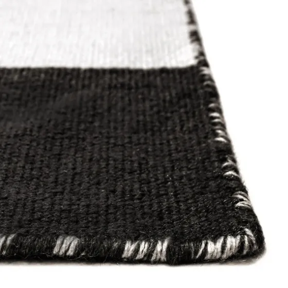 Black Cabana Stripe Indoor/Outdoor Area Rug, 8X8-Kirkland's Home Store