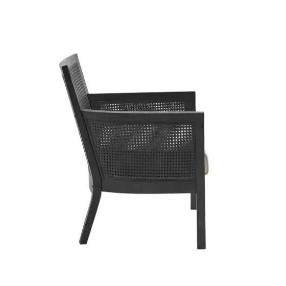 Black Cane Cushioned Accent Chair-Kirkland's Home Cheap