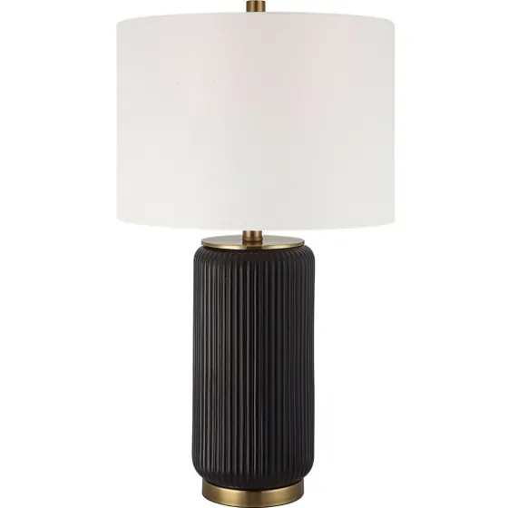 Black Ceramic Ribbed Table Lamp-Kirkland's Home Sale