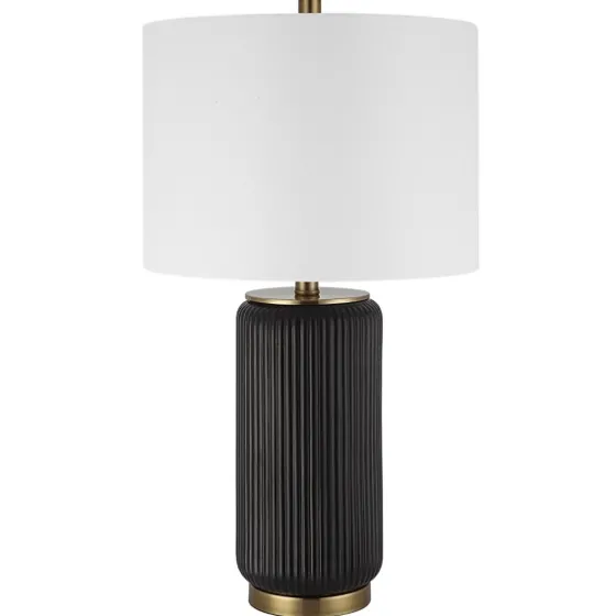 Black Ceramic Ribbed Table Lamp-Kirkland's Home Sale