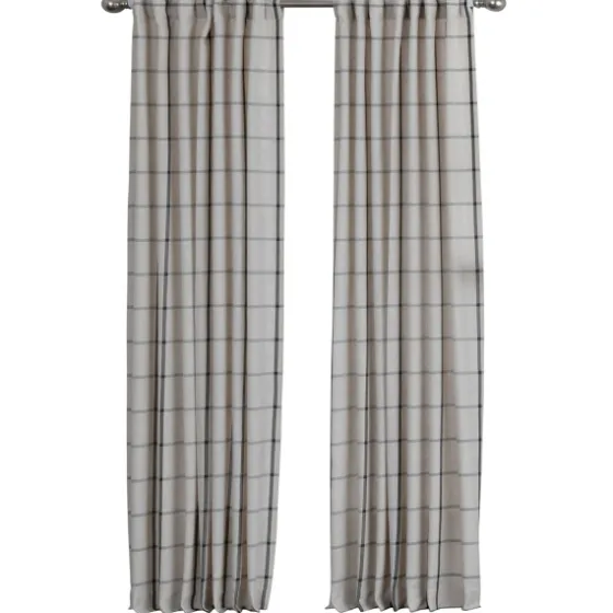 Black Checkered Single Curtain Panel, 84 In.-Kirkland's Home Best